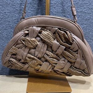 Vintage 80’s Dimitri Womens Shoulder & Clutch Bag Light Brown